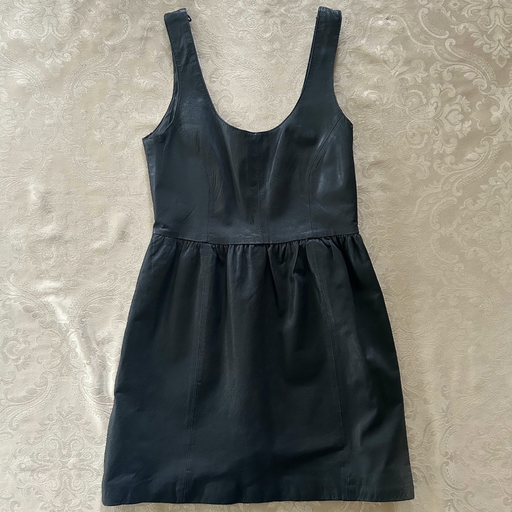 Zara 100% Real Leather Mini Dress, Size XS